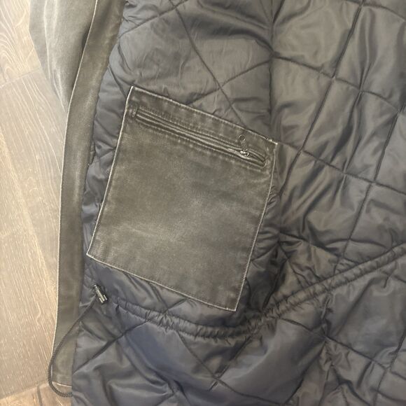 VTG Y2K Carhartt Mens XL Detroit Black Charcoal Duck Canvas Coat Quilt Lining - Picture 14 of 16